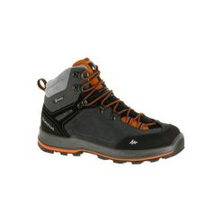Buty trekkingowe wysokie TREK 100 męskie. Szare trekkingi męskie QUECHUA, z poliesteru, bez zapięcia. Za 249.99 zł.