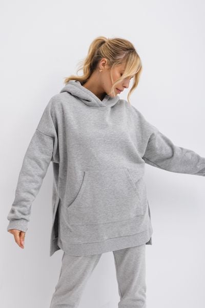 BLUZA LONI SZARY MELANŻ One size - Flawless. Szare bluzy damskie Flawless, bez wzorów, z bawełny, bez ramiączek, bez kaptura. Za 370.00 zł.