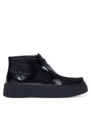 Clarks Trzewiki Torhill Moss 26329425 Czarny. Czarne botki damskie Clarks, bez wzorów, ze skóry, bez obcasa, na płaskiej podeszwie, bez zapięcia. Za 519.99 zł.