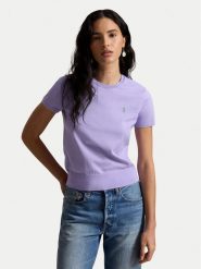 Polo Ralph Lauren T-Shirt 211971872505 Fioletowy jasny Regular Fit. Fioletowe t-shirty damskie Polo Ralph Lauren, m, bez wzorów, z bawełny, bez kołnierzyka, bez ramiączek. Za 769.99 zł.