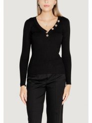 Morgan Sweter 201-MBANBI.N Czarny Slim Fit. Czarne swetry nierozpinane damskie Morgan, l, bez wzorów, z wiskozy, bez kołnierzyka, bez ramiączek. Za 79.99 zł.