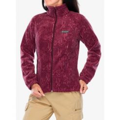 Bluza polarowa damska Columbia Benton Springs Printed Full Zip. Czerwone bluzy damskie Columbia, bez wzorów, z polaru, sportowe, bez ramiączek, bez kaptura. Za 224.99 zł.