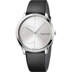 Calvin Klein Minimal Zegarek Czarny. Czarne zegarki męskie Calvin Klein, bez wzorów, z materiału, ze stali. Za 824.95 zł.