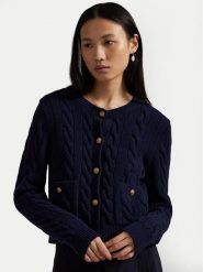 Polo Ralph Lauren Kardigan 211978312501 Granatowy Regular Fit. Niebieskie kardigany damskie Polo Ralph Lauren, m, bez wzorów, z wełny, bez kołnierzyka. Za 1,199.00 zł.