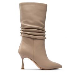 Botki Simple. Brązowe botki damskie SIMPLE, bez wzorów, bez obcasa, na szpilce, bez zapięcia. Za 599.00 zł.