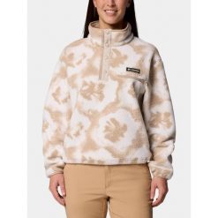 Sweter Damski Columbia Helvetia II Printed Cropped. Brązowe swetry nierozpinane damskie Columbia, bez wzorów, eleganckie, bez kołnierzyka, bez ramiączek. Za 299.00 zł.