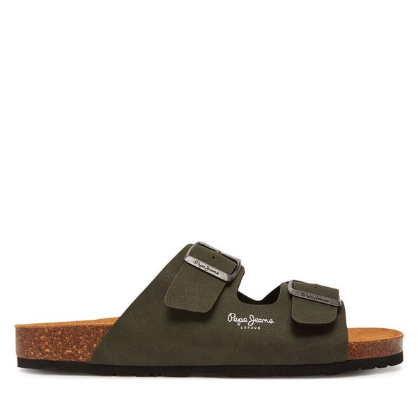 Klapki Pepe Jeans. Brązowe klapki męskie Pepe Jeans, bez wzorów, z jeansu, bez zapięcia. Za 259.99 zł.