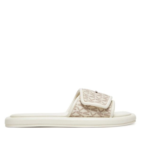 Klapki MICHAEL Michael Kors. Białe klapki damskie MICHAEL Michael Kors, bez wzorów, bez obcasa, bez zapięcia. Za 429.99 zł.