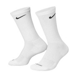 Skarpety Unisex Dla Dorosłych Everyday Plus Z Amortyzacją (zestaw 3 Sztuk). Białe skarpety męskie Nike, bez wzorów. Za 129.99 zł.