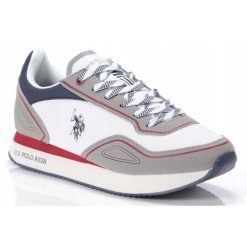 Buty sportowe dla mężczyzn U.S. Polo Assn. Białe buty sportowe męskie U.S. Polo Assn., bez wzorów, bez zapięcia. Za 199.99 zł.