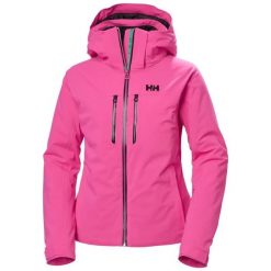 Damska kurtka narciarska Helly Hansen Alphelia Lifaloft. Czerwone kurtki sportowe damskie Helly Hansen, l, bez wzorów, z elastanu, bez ramiączek, bez kaptura, narciarskie, primaloft. Za 1,760.00 zł.