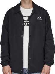 Odzież Outdoor unisex SkatePro Coach Kurtka - M - Czarny. Czarna kurtki męskie SKATEPRO, m, bez wzorów, z materiału, klasyczne, bez kaptura. Za 194.99 zł.