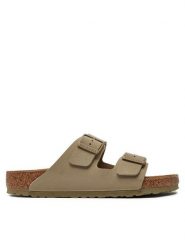 Birkenstock Klapki Arizona Birko-Flor 1027704 Khaki. Brązowe klapki męskie Birkenstock, bez wzorów, ze skóry, bez zapięcia. Za 399.99 zł.