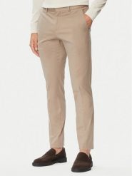 BOSS Chinosy C-Genius-DTL-WG-264F 50571185 Beżowy Slim Fit. Brązowe eleganckie spodnie męskie Boss, bez wzorów, z bawełny. Za 679.99 zł.