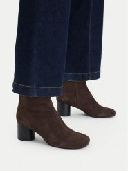 GINO ROSSI Botki EO-HALA-VI887-03-8S Brązowy. Brązowe botki damskie Gino Rossi, bez wzorów, ze skóry, bez obcasa, na słupku, bez zapięcia. Za 449.99 zł.