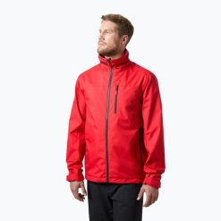 Kurtka żeglarska męska Helly Hansen Crew 2.0. Czerwone kurtki męskie Helly Hansen, m, bez wzorów, sportowe, bez kaptura. Za 676.00 zł.