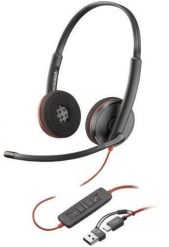 Poly Blackwire 3220 Stereo Wired Headset, USB-C, USB-C/A Adapter (Bulk), Black. Czarne słuchawki nauszne Poly. Za 133.31 zł.