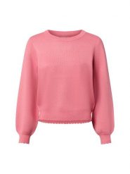 Nümph Sweter damski z dzianiny - Nubir Solid Kobiety drobna dzianina różowy jednolity, S. Czerwone swetry nierozpinane damskie Nümph, s, z aplikacjami, z dzianiny, bez kołnierzyka, bez ramiączek. Za 349.95 zł.