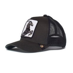 Czapka z daszkiem Goorin Bros. The Stallion Trucker - 101-0393-BLK. Czarne czapki damskie Goorin Bros, bez wzorów, sportowe. W wyprzedaży za 129.00 zł.