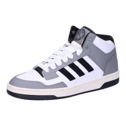 Buty Adidas Wysokie sneakersy inspirowane koszykówką. Czarne buty sportowe męskie Adidas, bez wzorów, ze skóry, bez zapięcia, do koszykówki. Za 276.60 zł.