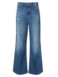 Guess Jeansy W6YA82 D1331 Niebieski Wide Leg. Niebieskie jeansy damskie Guess, z aplikacjami, z bawełny. Za 614.99 zł.