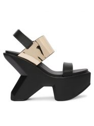 United Nude Sandały Boulder Sandal 109812213 Czarny. Czarne sandały damskie United Nude, bez wzorów, ze skóry, bez obcasa, na koturnie, bez zapięcia. Za 1,819.00 zł.