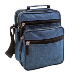 Torebka Granatowa z Regulowanym Paskiem, Męska Listonoszka, Zapinana na Zamek -Pako Jeans. Niebieskie torby na ramię męskie Pako Jeans, z jeansu, na ramię, małe. Za 59.00 zł.