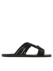 Steve Madden Klapki Neles SM11002423-00G Czarny. Czarne klapki damskie Steve Madden, bez wzorów, z tworzywa sztucznego, bez obcasa, bez zapięcia. Za 299.99 zł.