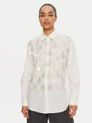 PINKO Koszula 102476 A1P1 Biały Regular Fit. Białe koszule damskie Pinko, bez wzorów, z bawełny, bez kołnierzyka, bez ramiączek. Za 1,359.00 zł.