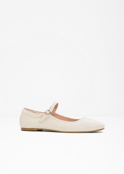 Baleriny w stylu Mary Jane. Brązowe balerinki damskie bonprix, bez wzorów, bez obcasa, bez zapięcia. Za 94.99 zł.