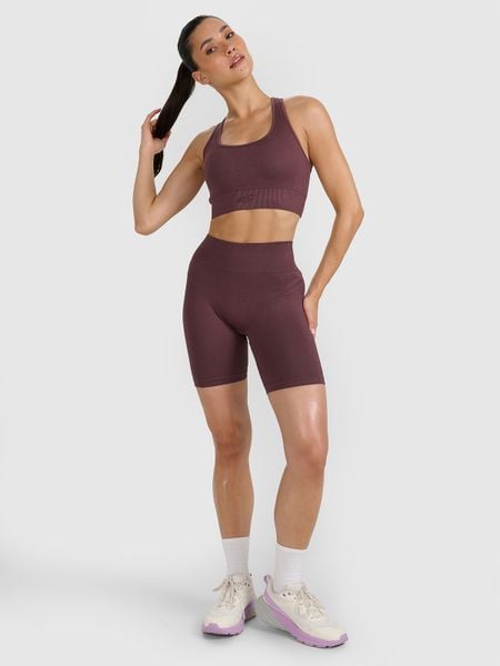 4F Legginsy kolarki treningowe bezszwowe damskie - brązowe M/L. Brązowe legginsy damskie 4F, bez wzorów, z dzianiny. Za 119.99 zł.