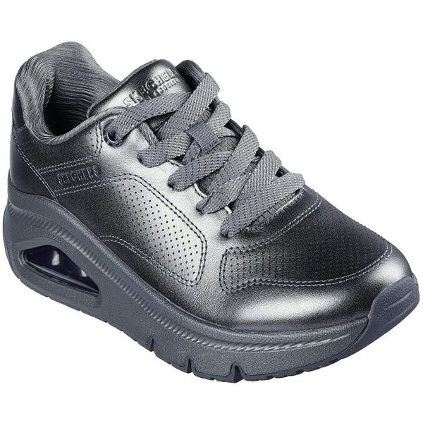 Buty sportowe damskie Skechers Uno Icon Lustrous Air. Szare obuwie sportowe damskie Skechers, bez wzorów, z syntetyku, bez zapięcia. Za 490.00 zł.
