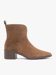 Brązowe botki kowbojki. Brązowe botki damskie Ryłko, bez wzorów, ze skóry, eleganckie, bez obcasa, na obcasie, bez zapięcia. Za 449.99 zł.
