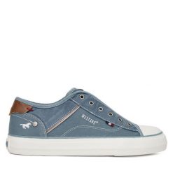 Trampki Mustang. Niebieskie trampki i tenisówki damskie Mustang, bez wzorów, bez zapięcia. Za 179.99 zł.