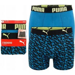 Bokserki męskie bawełniane 2 pary PUMA BOXER TRUNKS. Niebieskie bokserki męskie Puma, bez wzorów, z bawełny. Za 58.90 zł.