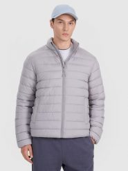 4F Kurtka puchowa z wypełnieniem syntetycznym męska - szara S. Szare kurtki męskie 4F, m, bez wzorów, z dzianiny, eleganckie, bez kaptura. Za 279.99 zł.