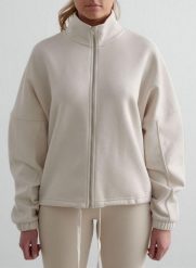 Damska bluza na zamek, stójka, mieszanka bawełny Campus Sweat gliniany. Brązowe bluzy damskie Aim'n, l, bez wzorów, z bawełny, bez ramiączek, bez kaptura. Za 381.00 zł.