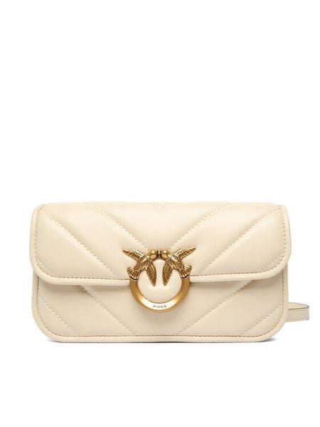 PINKO Torebka Love Box Baguette Al 25-26 PLTT 105083 A2W2 Écru. Listonoszki damskie Pinko, bez wzorów, ze skóry, bez dodatków. Za 1,779.00 zł.