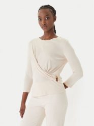 Rinascimento Bluzka CFC0127695003 Beżowy Slim Fit. Brązowe bluzki damskie Rinascimento, s, bez wzorów, z syntetyku, bez kołnierzyka, bez ramiączek. Za 449.99 zł.