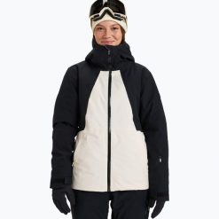 Kurtka snowboardowa damska ROXY Wild Twist. Czarne kurtki sportowe damskie Roxy, na zimę, l, bez wzorów, z materiału, bez ramiączek, bez kaptura, snowboardowy, primaloft. Za 1,129.00 zł.