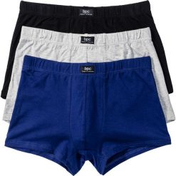 Bawełniane bokserki, dopasowany fason (3 pary). Czarne bokserki męskie bonprix, bez wzorów, z bawełny. Za 44.99 zł.