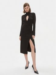 Pinko Sukienka koktajlowa Alpha 102367 A1DE Czarny Slim Fit. Czarne sukienki damskie Pinko, s, bez wzorów, z wiskozy, wizytowe, bez kołnierzyka, bez ramiączek. Za 719.99 zł.