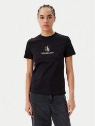 Calvin Klein Jeans T-Shirt Shadow Graphic J20J225545 Czarny Regular Fit. Czarne t-shirty damskie Calvin Klein Jeans, s, bez wzorów, z bawełny, bez kołnierzyka, bez ramiączek. Za 89.99 zł.