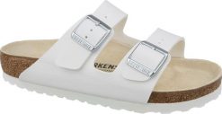 Birkenstock Klapki damskie Arizona Birko-Flor białe r. 43 (51731). Białe klapki damskie Birkenstock, bez wzorów, bez obcasa, bez zapięcia. Za 304.45 zł.