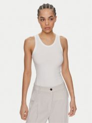 Calvin Klein Top K20K206554 Biały Slim Fit. Białe topy damskie Calvin Klein, l, bez wzorów, bez kołnierzyka, bez ramiączek. Za 229.99 zł.
