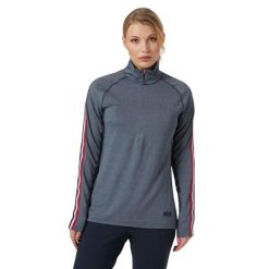 Bluza damska 1/2 zip Helly Hansen edge. Niebieskie bluzy damskie Helly Hansen, s, bez wzorów, bez ramiączek, bez kaptura. W wyprzedaży za 195.00 zł.