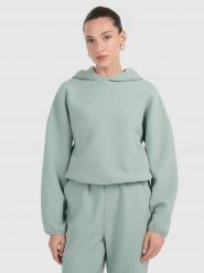 BLUZA DAMSKA DRESOWA 4F Z DZIANINY O SPLOCIE WAFLOWYM TSWSF1847 KOLOR ZIELONY. Zielone bluzy damskie 4F, l, bez wzorów, z dresówki, sportowe, bez ramiączek, bez kaptura. Za 179.99 zł.