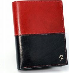Rovicky Skórzany portfel męski ROVICKY pionowy ze skóry N4-VT2 BLACK-RED. Czarne portfele męskie ROVICKY, bez wzorów, ze skóry. Za 127.18 zł.