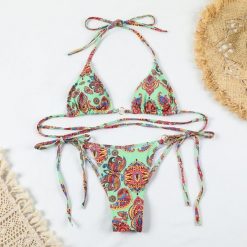 Bikini ze sznureczkami szybkoschnące na plażę i basen Gema. Bikini Intica, m, bez wzorów, z materiału. Za 149.00 zł.