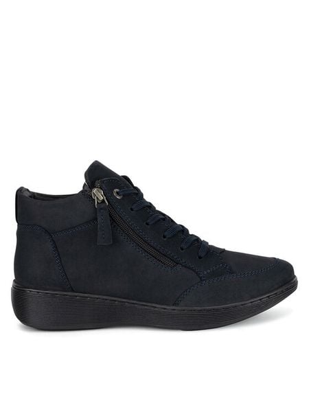 Go Soft Botki WI16-SAMSON2-03 Granatowy. Niebieskie botki damskie GO SOFT, bez wzorów, z nubiku, bez obcasa, na płaskiej podeszwie, bez zapięcia. Za 249.99 zł.